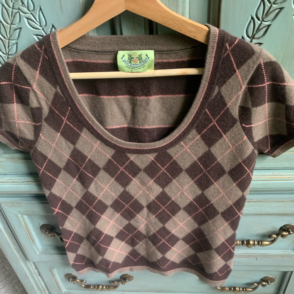 Juicy Couture Sweater Shirt Short Sleeve Size Large